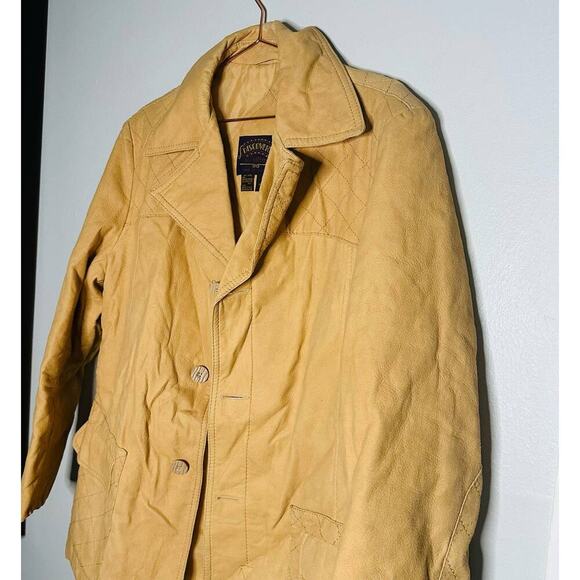 Vintage 80s Discovery by Silton Tan Button Front Quilted Jacket Size 42 - Picture 2 of 8